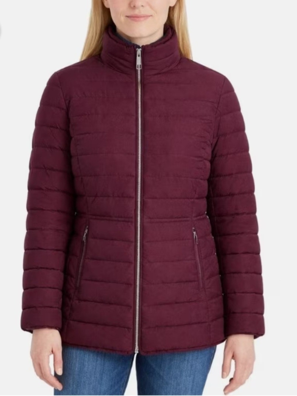 Nautica Women's Quilted Packable Jacket - Burgundy
